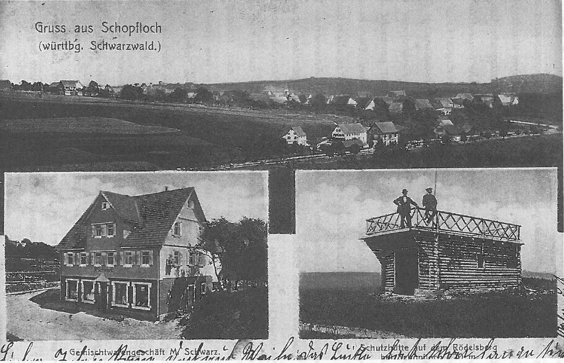  Schopflocher Skizzen Ansichtskarte aus dem Jahr 1901 - Bild wird mit einem Klick vergrößert 